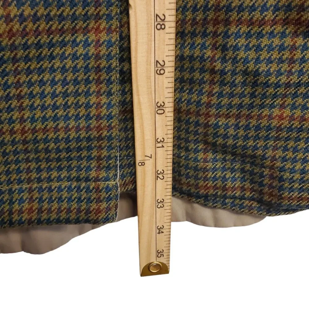 Vintage AUSTIN REED Jacket Mens 42 REG Beige Brown REVERSIBLE Houndstooth Button